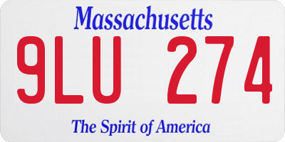 MA license plate 9LU274