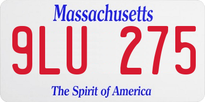 MA license plate 9LU275
