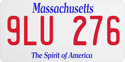 MA license plate 9LU276
