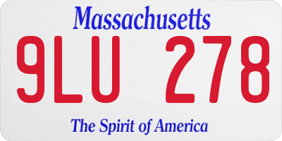 MA license plate 9LU278