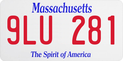 MA license plate 9LU281