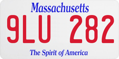 MA license plate 9LU282