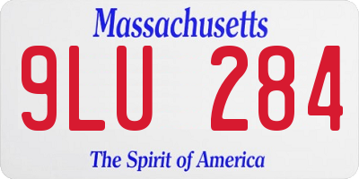 MA license plate 9LU284
