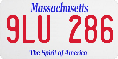 MA license plate 9LU286
