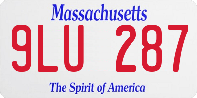 MA license plate 9LU287