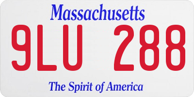 MA license plate 9LU288