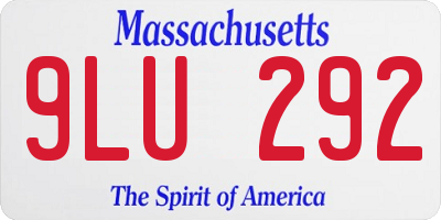 MA license plate 9LU292