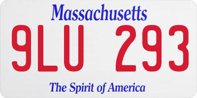 MA license plate 9LU293