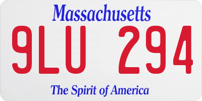 MA license plate 9LU294