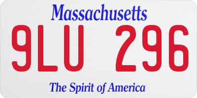 MA license plate 9LU296