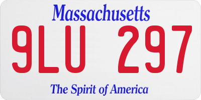 MA license plate 9LU297