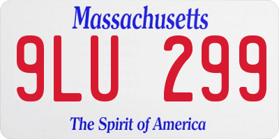 MA license plate 9LU299