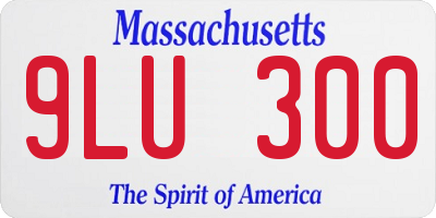 MA license plate 9LU300