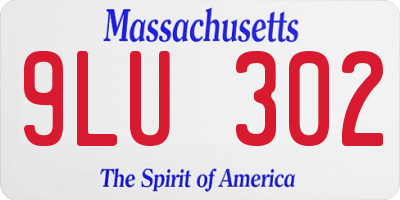 MA license plate 9LU302