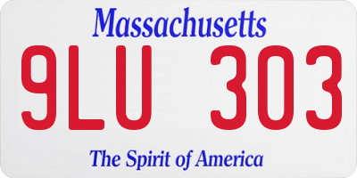 MA license plate 9LU303