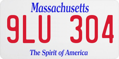 MA license plate 9LU304