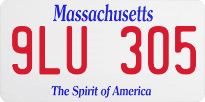 MA license plate 9LU305