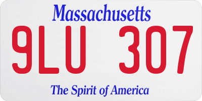 MA license plate 9LU307