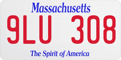 MA license plate 9LU308
