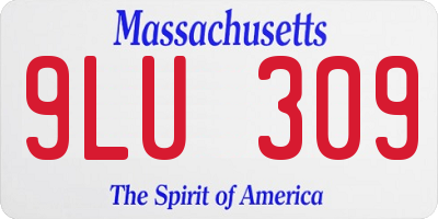 MA license plate 9LU309