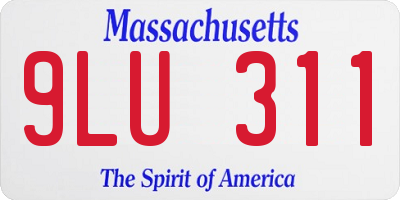 MA license plate 9LU311