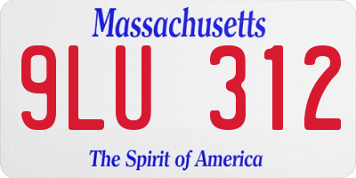 MA license plate 9LU312