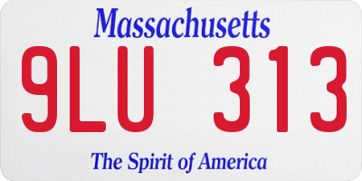 MA license plate 9LU313