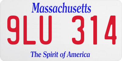 MA license plate 9LU314