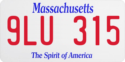 MA license plate 9LU315