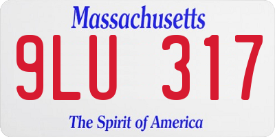 MA license plate 9LU317
