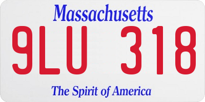 MA license plate 9LU318