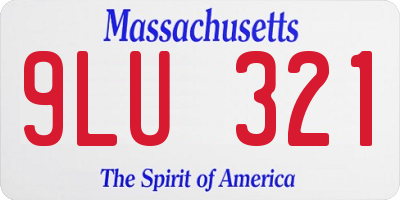 MA license plate 9LU321