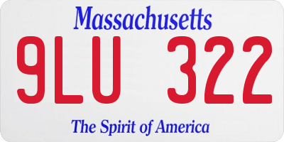 MA license plate 9LU322