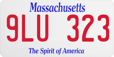 MA license plate 9LU323