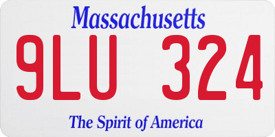 MA license plate 9LU324