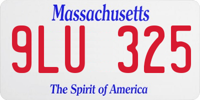 MA license plate 9LU325