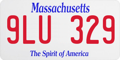 MA license plate 9LU329