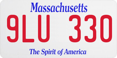MA license plate 9LU330