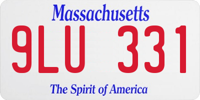 MA license plate 9LU331