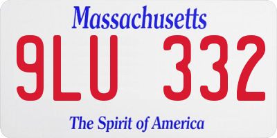 MA license plate 9LU332