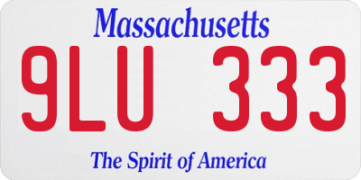MA license plate 9LU333