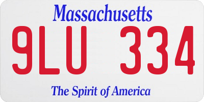 MA license plate 9LU334