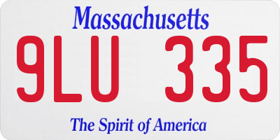 MA license plate 9LU335