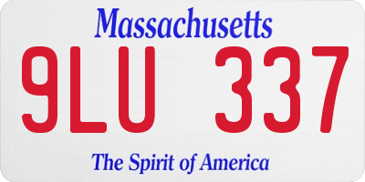 MA license plate 9LU337