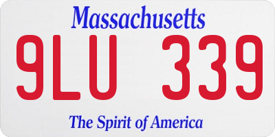 MA license plate 9LU339