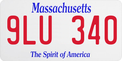 MA license plate 9LU340
