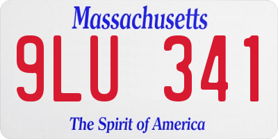 MA license plate 9LU341