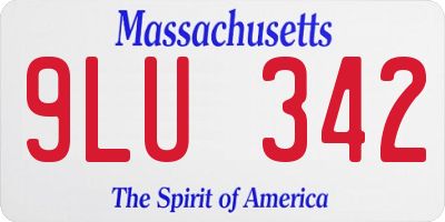 MA license plate 9LU342