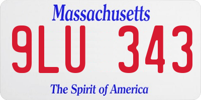 MA license plate 9LU343