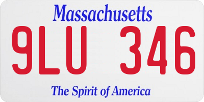 MA license plate 9LU346